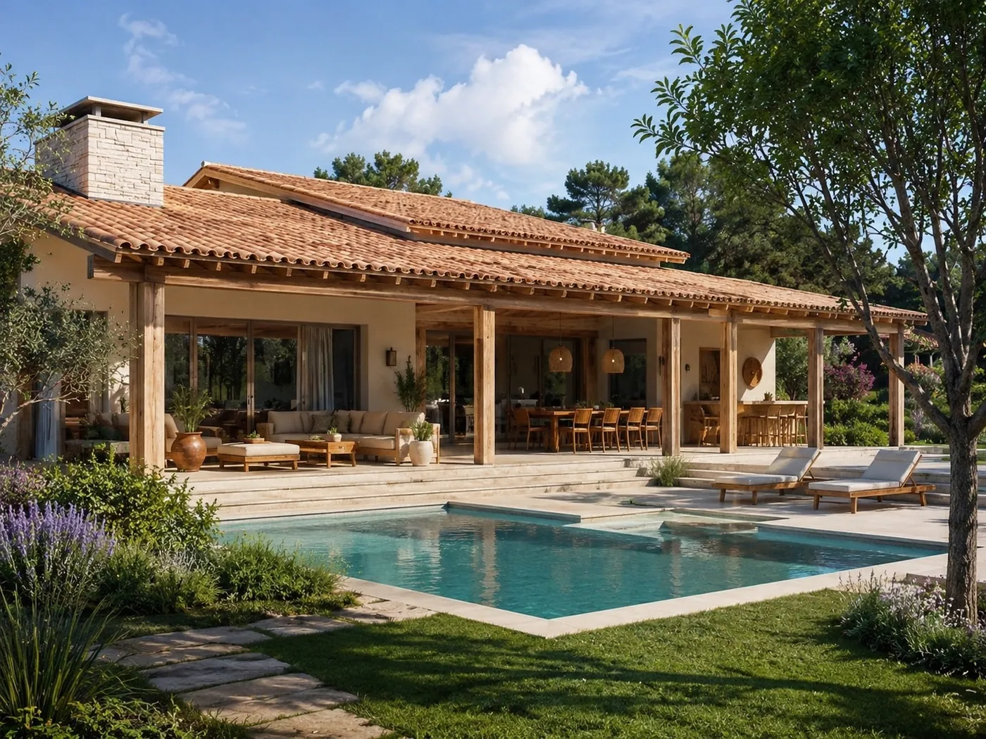 Render de casa de campo