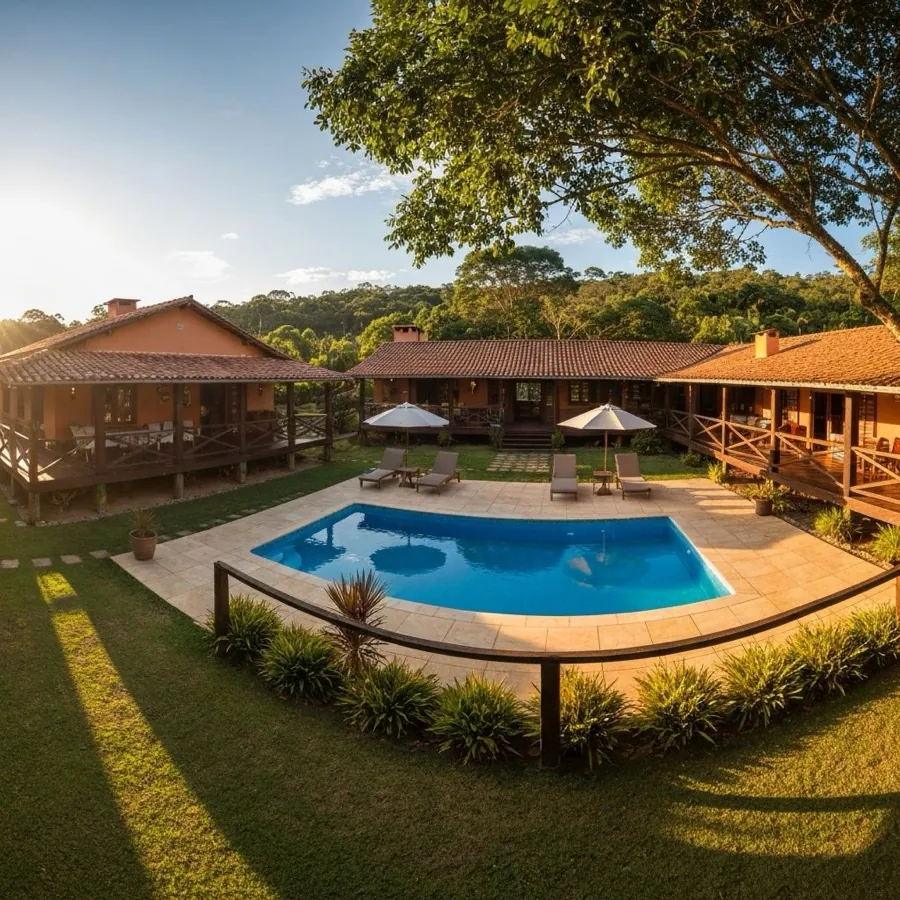 Casa de campo con piscina construida por Camilo